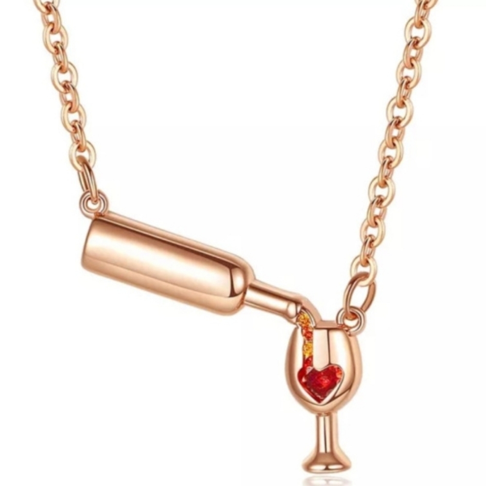 COPY - Wine love gold colored necklace